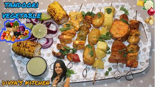 Tandoori | Tandoori Vegetables | Indian Starter Recipe | Grilled Veggies Skewers | Divya's Kitchen