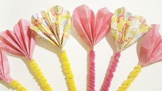 Fan Folded Paper Hearts - Valentine's Day Craft Idea