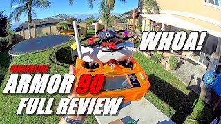 Makerfire ARMOR 90 FPV Racer - Full Review - Unboxing, Inspection, Flight/CRASH Test, Pros \u0026 Cons