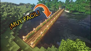 ¡COMO CONSTRUIR un PUENTE DE MADERA de ROBLE! 🌉 (¡MUY FÁCIL!) - MINECRAFT TUTORIAL.