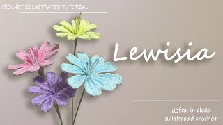 How to Crochet Lewisia Flower | Detailed Crochet Tutorial