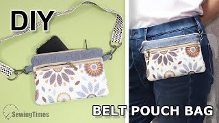 DIY BELT POUCH BAG | Easy Waist Bag Fanny Pack Tutorial [sewingtimes]