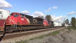 MEET!!!!! Triple Head CN 116 (Intermodal) Meets CN X417 (Mixed) @ Matsqui Jct BC Canada