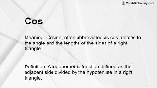 Cos Meaning