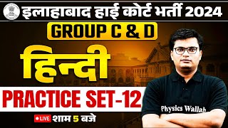 ALLAHABAD HIGH COURT HINDI CLASSES 2024 | AHC GROUP C & D HINDI PRACTICE SET-12 | HINDI BY PAVAN SIR