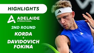 Alejandro Davidovich Fokina v Sebastian Korda - Adelaide International Highlights