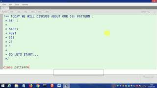 Java pattern 6# 54321,4321,321,21,1 . Program coding is applicable to all languages