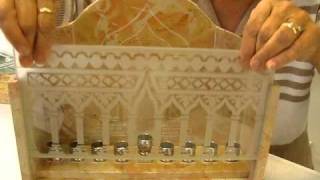 Jerusalem Stone Menorah - handcrafted and made in Israel