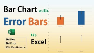 Bar Chart with Error Bars for Mean in Excel 365-Confidence interval, standard deviation, Std Error