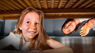 Nastya and Eva play hide and seek in vacation house