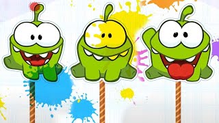 Om Nom atacado por bombas de colores 🌈 Videos divertidos de aprendizaje para niños