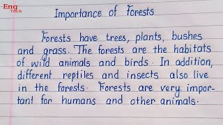 Essay on Importance of Forests | English writing | handwriting | writing |essay writing | Eng Teach