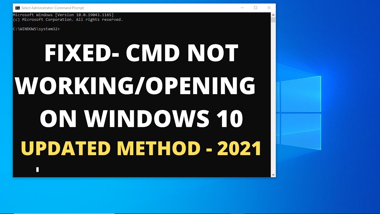 How To Fix Command Prompt Cmd Not Working Opening In Windows 10 ...
