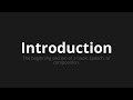 how to pronounce introduction