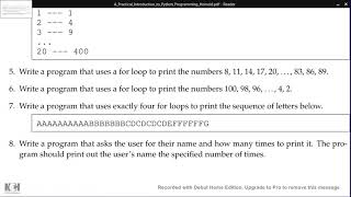 A Practical Introduction To Python Programming - Exercise 2 5 8b