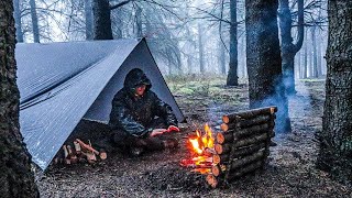 Solo Camping In Heavy Rain \u0026 Hail Storms Video Compilation