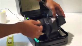 TSC 244 pro barcode printer ribbon and label installation