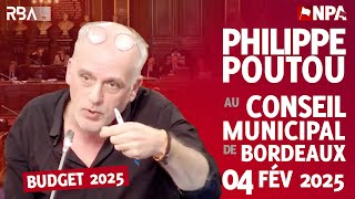 PHILIPPE POUTOU AU CONSEIL MUNICIPAL DE BORDEAUX  17/12/2024