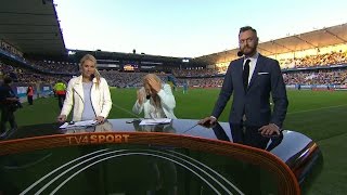 Anna Brolin träffad av inkastat föremål från publiken - TV4 Sport