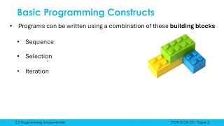 3 Basic Programming Constructs: Sequence, Selection, & Iteration
