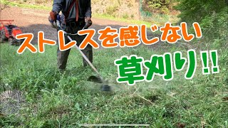 【草刈機】草刈りでストレスを感じない刈り方は？ナイロンコードでU字ハンドルで肩掛けで超超高刈り‼︎目的に沿っていればそれでOK‼︎ひょろ長い雑草だけ刈れれば良し！！