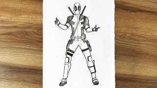 How to draw Deadpool full body || Deadpool drawing full body