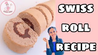 chocolate swiss roll recipe || චොක්ලට් ස්විස් රෝල් #omnia_cakes