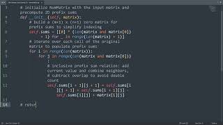 Leetcode 304. Range Sum Query 2D - Immutable in Python | Python Leetcode | Python Coding Tutorial