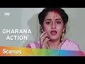 Action Scenes From Gharana - Govinda | Meenakshi Sheshadri | Rishi Kapoor - 80's Hit Hindi Movie