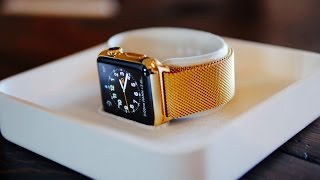 Золотой ремешок для Apple Watch (Milanies Loop Gold) - Золотая миланская петля