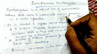 Interprocessor synchronization-lecture76/coa