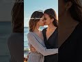 lesbian kissing by the seaside丨girl‘s love lesbian kissing girls lgbt