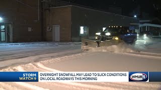 Overnight snowfall leads to slick road conditions