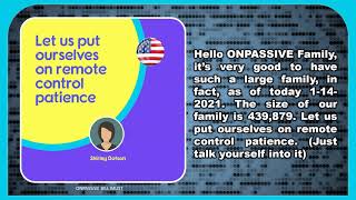 #ONPASSIVE: Let Us Put Ourselves on Remote Control Patience - Shirley Dotson – United States