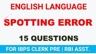 Spotting and Correcting Errors for IBPS CLERK PRE   RBI ASST    SBI PO   SSC CGL