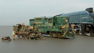 Locomotive Size Comparison in 3D