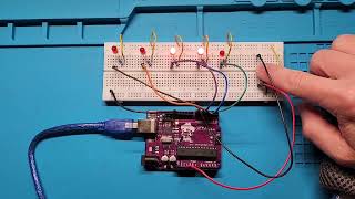 LED binary counter with button input