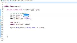 Java Programming Tutorial - 4 - Declaring Variables and Concatenation