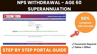 NPS Full Withdrawal Process| NPS Superannuation Withdrawal | NPS Withdrawal