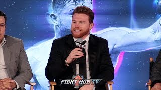 FAN ASKS CANELO IF GOLOVKIN HITS LIKE A GIRL! CANELO LAUGHS AND RESPONDS!