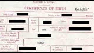 How to replace a birth certificate in Kenya Nairobi County