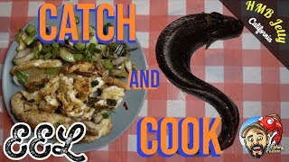 MONKEY FACED EEL 🎣🔥 CATCH & COOK - Half Moon Bay Jetty Fishing