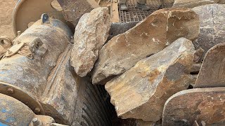 PLAYING with GIANT Rocks! ASMR Rock Quarry CRUSHING Operations - Primary Jaw Crusher in Action.