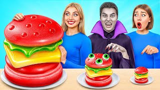 Big, Medium and Small Plate Challenge with Vampire | Funny Food Challenges by Multi DO