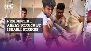 Video of residential areas struck by intense Israeli strikes