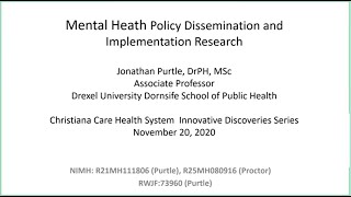 Mental Health Policy Dissemination and Implementation Research