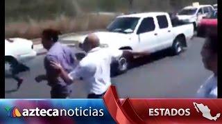 Video: taxistas golpean a chofer de Uber