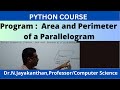 Python Program to Calculate Area and Perimeter of Parallelogram