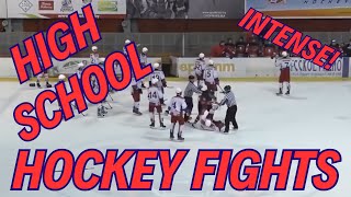 Intense!! Must See High School Hockey Brawls Compilation