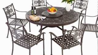 6 Seater Round Aluminium Outdoor Furniture Set with Full Length Cushions